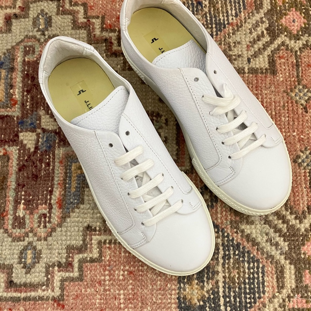 NWOB J.Lindeberg Women’s signature Leather Sneaker White Size 36 EU 5.5 US